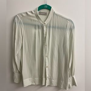 Everlane light green 100% silk blouse size 0